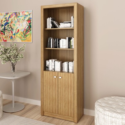 Armário para Escritório 2 Portas Amendoa Me4110  - Tecno Mobili