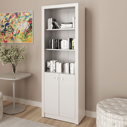 Armário para Escritório 2 Portas Branco Me4110 - Tecno Mobili