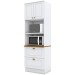 Torre Quente Americana 2 Portas 2 Gavetas 100% Mdf C351 Branco/Nature - Henn