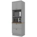 Torre Quente Americana 2 Portas 2 Gavetas 100% Mdf C351 Cinza/Nature - Henn