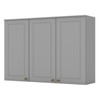 Armário Aéreo Cozinha 120 Cm Americana 3 Portas 100% Mdf Cinza C352 - Henn