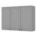 Armário Aéreo Cozinha 120 Cm Americana 3 Portas 100% Mdf Cinza C352 - Henn