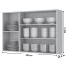 Armário Aéreo Cozinha 120 Cm Americana 3 Portas 100% Mdf Cinza C352 - Henn