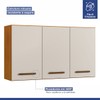 Armário Aéreo Cozinha Etios 3 Portas Nature/Off White - Kaiki Móveis