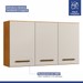 Armário Aéreo Cozinha Etios 3 Portas Nature/Off White - Kaiki Móveis
