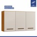 Armário Aéreo Cozinha Etios 3 Portas Nature/Off White - Kaiki Móveis