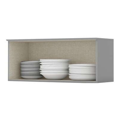 Armário Aéreo Cozinha 80 Cm Americana 1 Porta Basculante 100% Mdf Cinza - Henn