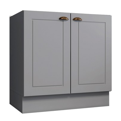 Armário de Cozinha 80 Cm Americana 2 Portas 100% Mdf Cinza C355 - Henn