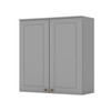 Armário Aéreo Cozinha 80 Cm Americana 2 Portas 100% Mdf Cinza - Henn