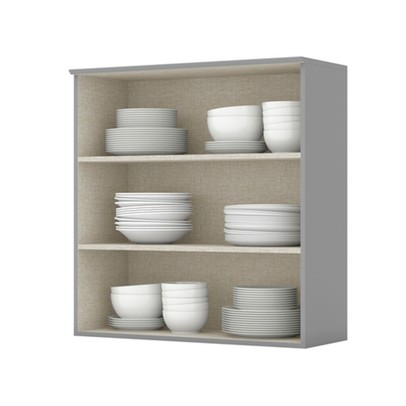 Armário Aéreo Cozinha 80 Cm Americana 2 Portas 100% Mdf Cinza - Henn