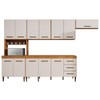 Cozinha Completa Atenas 12 Portas 3 Gavetas Nature/Off White - Kaiki Móveis
