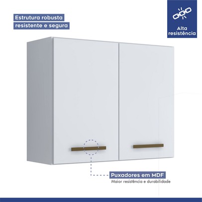 Cozinha Completa Atenas 12 Portas 3 Gavetas Branco - Kaiki Móveis