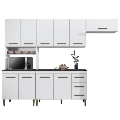 Cozinha Completa Atenas 10 Portas 3 Gavetas Branco - Kaiki Móveis