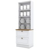 Cristaleira Americana 2 Portas 2 Gavetas 100% Mdf Branco/Nature - Henn