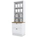 Cristaleira Americana 2 Portas 2 Gavetas 100% Mdf Branco/Nature - Henn