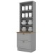 Cristaleira Americana 2 Portas 2 Gavetas 100% Mdf Cinza/Nature - Henn