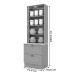 Cristaleira Americana 2 Portas 2 Gavetas 100% Mdf Cinza/Nature - Henn