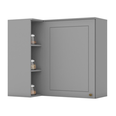 Armário Aéreo Cozinha 83 Cm Americana 1 Porta 100% Mdf Cinza C359 - Henn