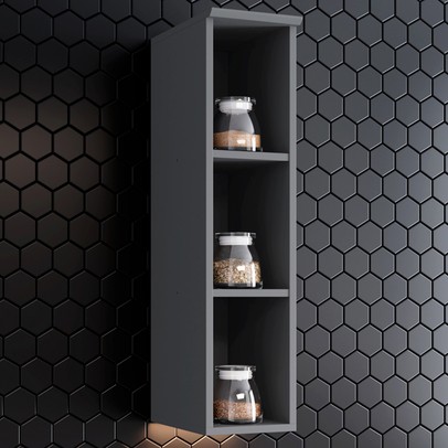 Armário Aéreo Cozinha 20 Cm Americana 100% Mdf Cinza - Henn