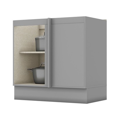 Armário de Cozinha para Canto Americana 1 Porta 100% Mdf Cinza - Henn