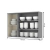 Armário Aéreo Cozinha 120 Cm Americana 3 Portas 100% Mdf Cinza C363 - Henn