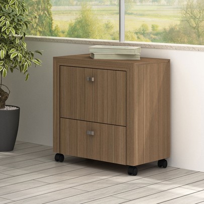 Gaveteiro Arquivo com Rodízios 2 Gavetas Me4112 Amendoa - Tecno Mobili