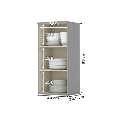 Armário Aéreo Cozinha 40 Cm Americana 1 Porta 100% Mdf Cinza C364 - Henn