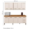 Cozinha Compacta Atenas 9 Portas 3 Gavetas Nature/Off White - Kaiki Móveis