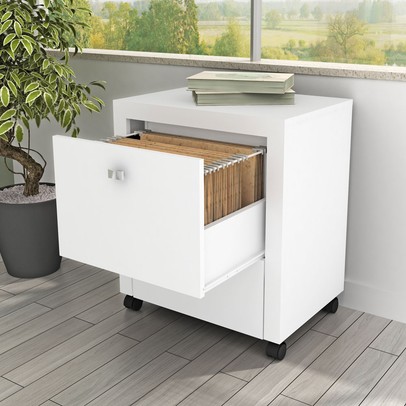 Gaveteiro Arquivo com Rodízios 2 Gavetas Me4112 Branco - Tecno Mobili