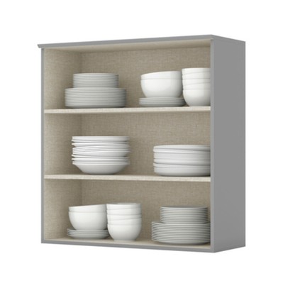 Armário Aéreo Cozinha Americana 2 Portas com Vidro Cinza - Henn