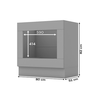 Armário de Cozinha para Forno de Embutir Americana Cinza - Henn