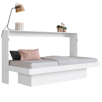 Cama de Solteiro Latino Articulável com Mesa de Estudo Branco - Art In Móveis