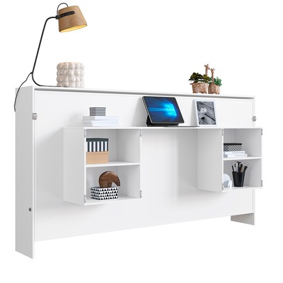 Cama de Solteiro Latino Articulável com Mesa de Estudo Branco - Art In Móveis