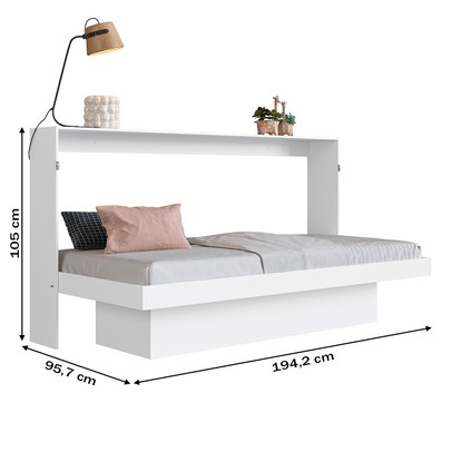 Cama de Solteiro Latino Articulável com Mesa de Estudo Branco - Art In Móveis
