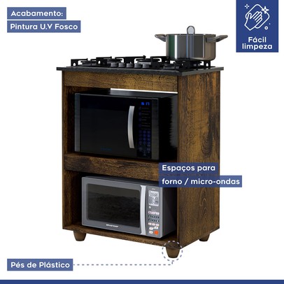 Armário de Cozinha para Cooktop Turim Ypê - Kaiki Móveis