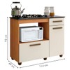 Balcão de Cozinha para Cooktop 5 Bocas Violeta 2 Portas 1 Gaveta Nature/Off White - Kaiki Móveis