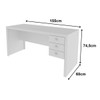 Mesa para Escritório 3 Gavetas Branco Me4113  - Tecno Mobili