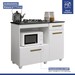 Balcão de Cozinha para Cooktop 5 Bocas Violeta 2 Portas 1 Gaveta Branco - Kaiki Móveis