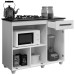 Balcão de Cozinha para Cooktop 5 Bocas Violeta 2 Portas 1 Gaveta Branco - Kaiki Móveis