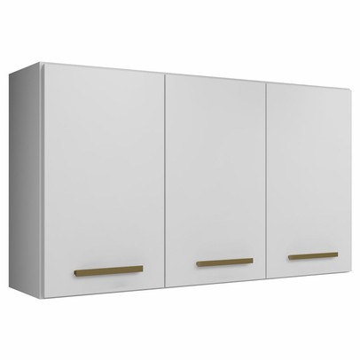 Armário Aéreo Cozinha Etios 3 Portas Branco - Kaiki Móveis