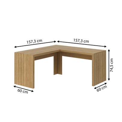 Mesa para Escritório Angular Amendoa Me4116  - Tecno Mobili