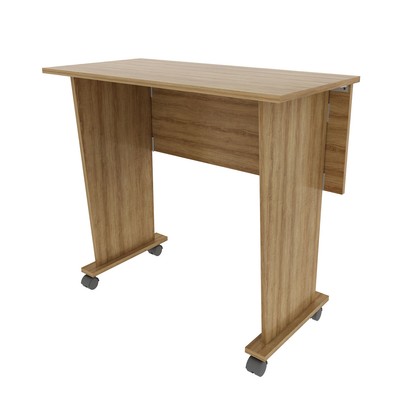 Mesa Escrivaninha Dobrável com Rodízio Amendoa Me4117 -Tecno Mobili