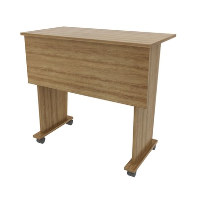 Mesa Escrivaninha Dobrável com Rodízio Amendoa Me4117 -Tecno Mobili