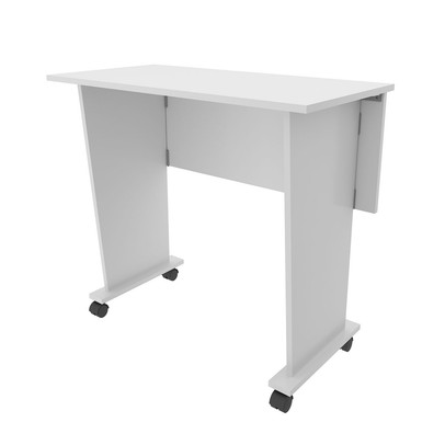 Mesa Escrivaninha Dobrável com Rodízio Branco Me4117 -Tecno Mobili