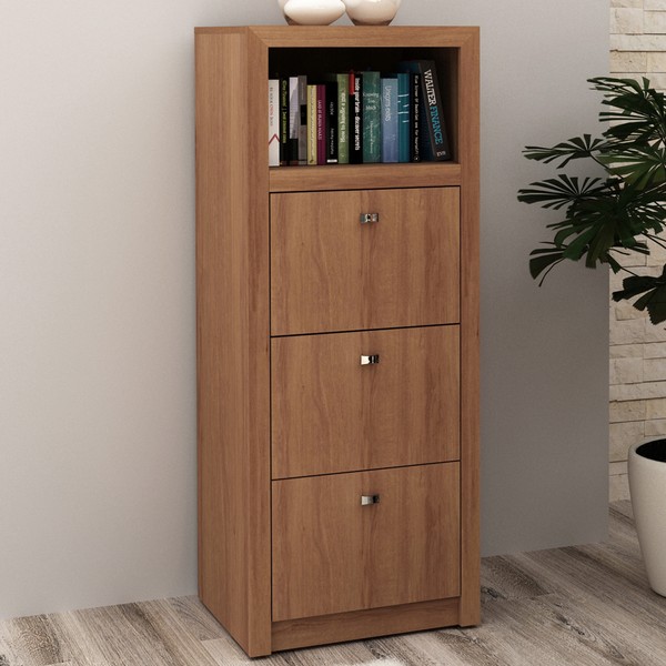 Gaveteiro 3 Gavetas Amendoa Me4118  - Tecno Mobili