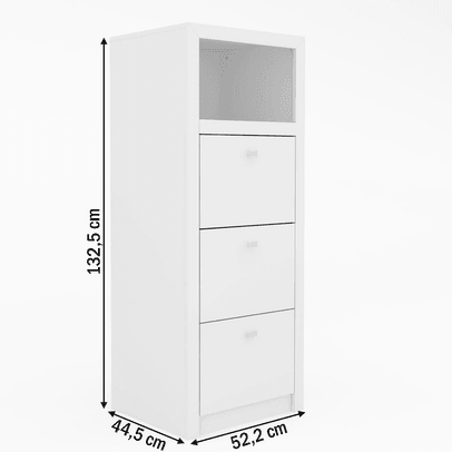 Gaveteiro 3 Gavetas Branco Me4118  - Tecno Mobili