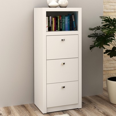 Gaveteiro 3 Gavetas Branco Me4118  - Tecno Mobili