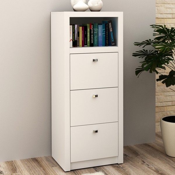 Gaveteiro 3 Gavetas Branco Me4118  - Tecno Mobili