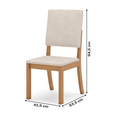 Cadeira Kit 2 Cadeiras Mila Nature/Linho - Henn