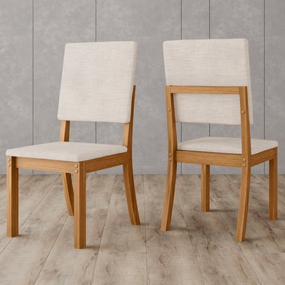 Cadeira Kit 2 Cadeiras Mila Nature/Linho - Henn